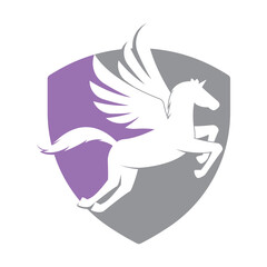 Fototapeta premium Pegasus logo vector illustration template