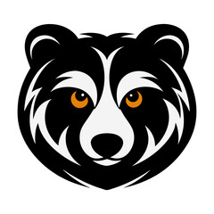 Minimalist Bear Face Vector Logo with Smooth Layers.