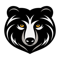 Minimalist Bear Face Vector Logo with Smooth Layers.