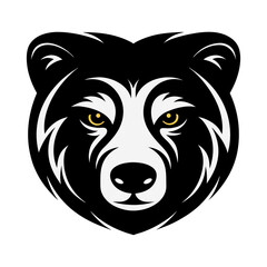 Minimalist Bear Face Vector Logo with Smooth Layers.