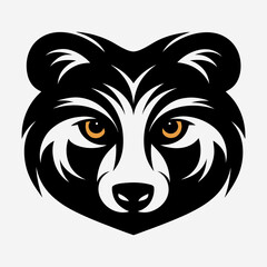 Obraz premium Minimalist Bear Face Vector Logo with Smooth Layers.