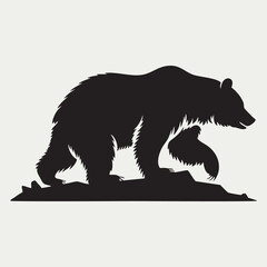 Bear Silhouette Vector Draw Animal