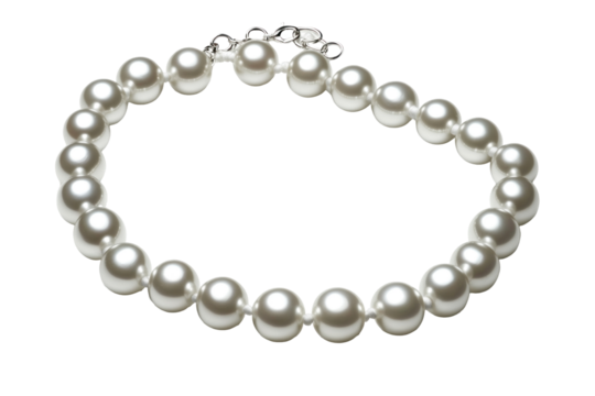 pearl necklace on white background