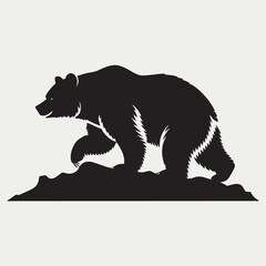 Bear Silhouette Vector Draw Animal