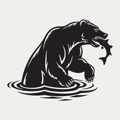 Bear Silhouette Vector Draw Animal