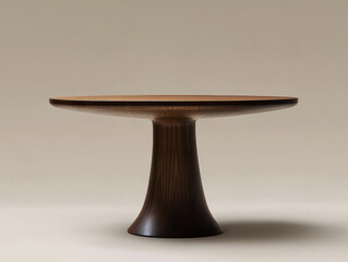 Elegant Wooden Round Table with Minimalist Design