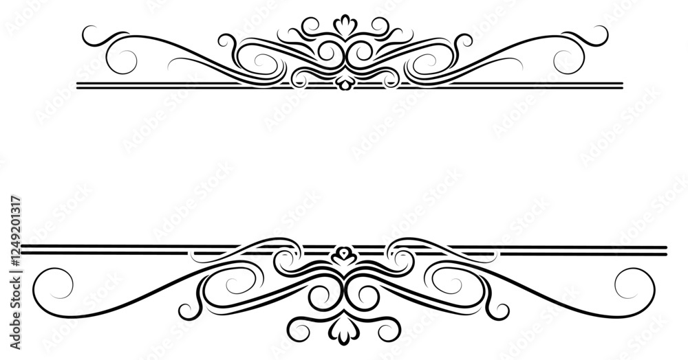 Fototapete vintage frame lines frame for text Classic pattern on a white background