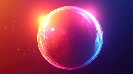 Naklejka premium An illustration of a futuristic digital space globe, radiating vibrant lights and energy.