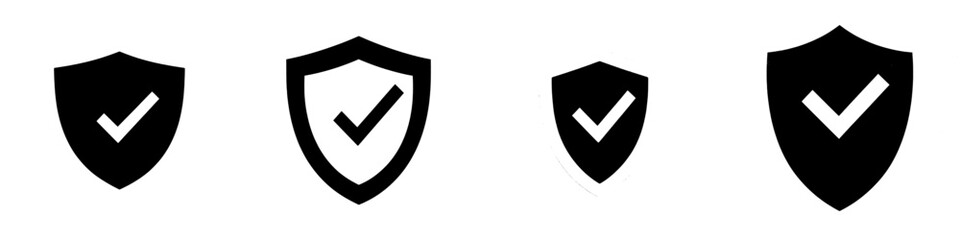 Shield check mark logo icon design template, modern illustration