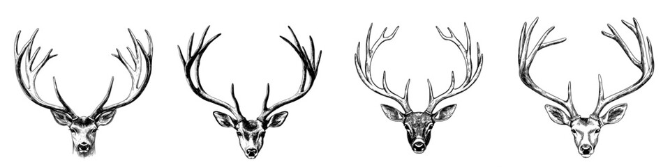 Handcrafted antler in a modern style, inspiration for a hunting logo
