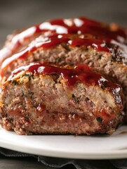 Barbecue meatballs with a delicious sauce on a white plate, ready to serve as an appetizer or main course.