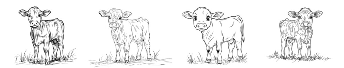 Full-length drawing of a cow