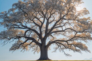 Obraz premium Stunning Isolated Tree Silhouette on White Background