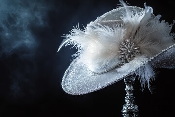 Opera Hat on Silver Stand