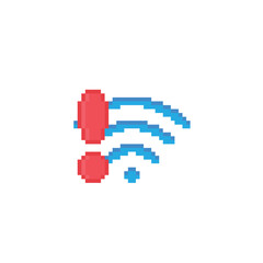 Obraz premium no wi fi icon 8 bit, pixel art icon for game logo. 