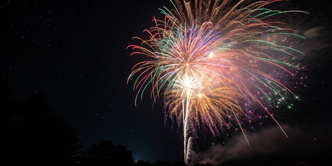 Fireworks in the sky dark background