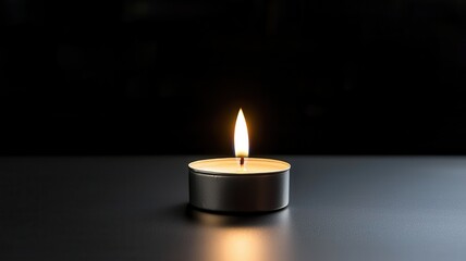 Challenge and change. A lit candle in a dark setting, casting a warm glow.