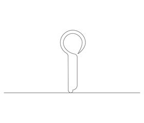 Continuous one line drawing of key. Single line drawing illustration of key for unlock ability. Key concept vector art. Doodle line illustration.