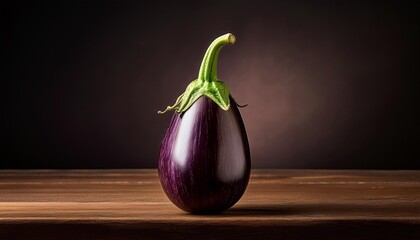 eggplants on a wooden background