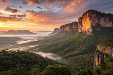 Tepui Plateaus of Venezuela at Sunrise
