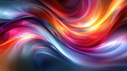 Vibrant Abstract Waves of Color Flowing in a Dynamic Swirl of Light