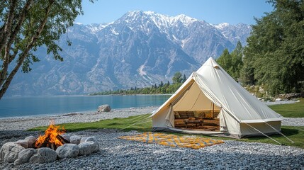 Luxury Glamping by the Lake:  A Serene Escape in the Mountains