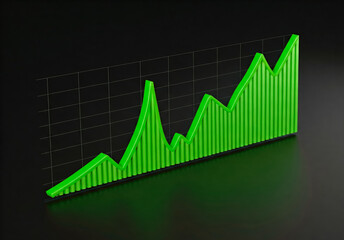 Abstract financial chart with trend