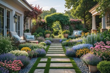 Obraz premium Creative Garden Design Ideas for Stunning Summer Landscaping
