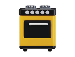 Gas stove 3d render concept of kitchen equipment for cooking food vector illustration