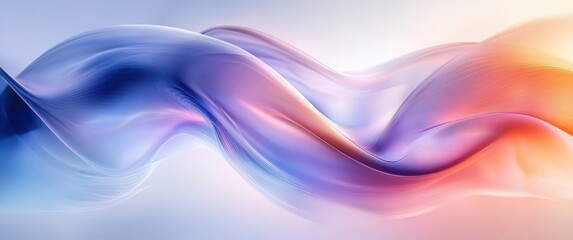 Iridescent Abstract Background with Curved Shapes and Soft Light