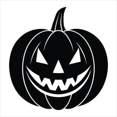 halloween pumpkin head vector illustration silhouette on a white background.