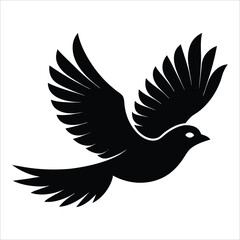 Obraz premium Flying bird vector illustration silhouette on a white background.