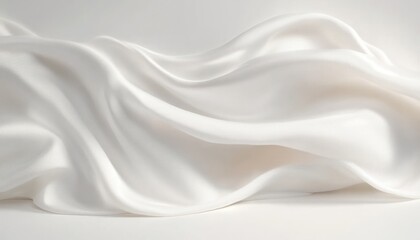 Fototapeta premium Elegant White Silk Fabric Background with Soft Natural Lighting and Curves