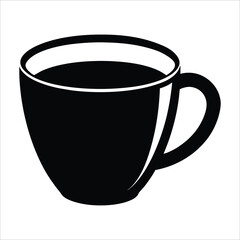 cup of coffee silhouette vector on a white background.