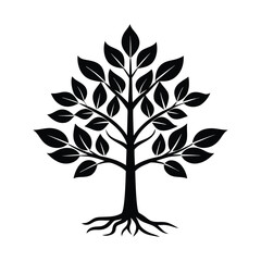 Fototapeta premium Sapling silhouette vector on a white background.