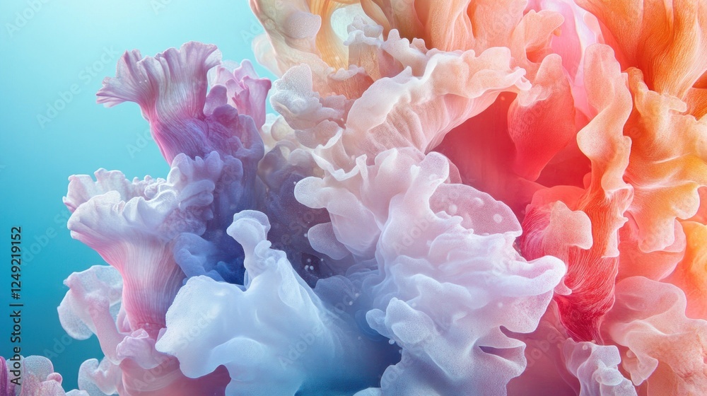 Aufkleber abstract colorful ink swirling in water, creating vibrant, dynamic shapes and textures.