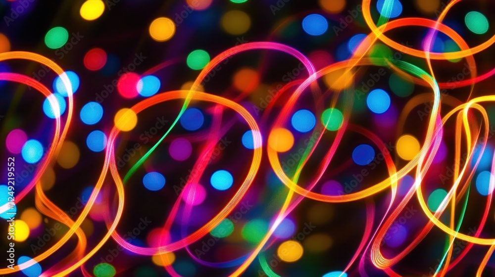 Aufkleber abstract colorful light trails and bokeh.