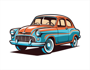 retro car isolated on white