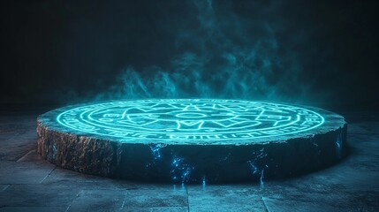 Glowing Blue Magic Circle for Fantasy and Game Design, Posters, and Educational Resources