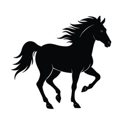 horse silhouette isolated on white on vector lllustration