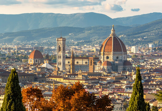 Fototapeta Florence cityscape with Cathedral (Duomo) over city center, Italy