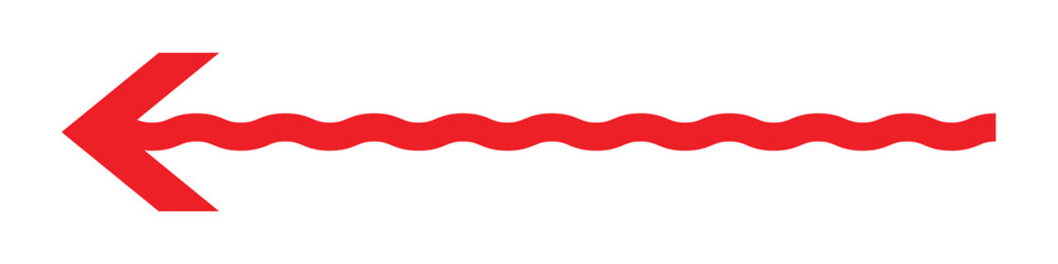 wave and curved wave long arrow icon, horizontal wave long curved arrow icon. vector illustration.