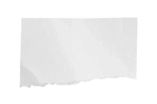 torn piece of paper on a transparent background