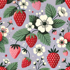 Strawberry Summer Print Design in Vector