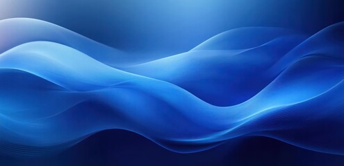 Naklejka premium Blue Wave Abstract Background Design with Smooth Curves and Vibrant Light Effects
