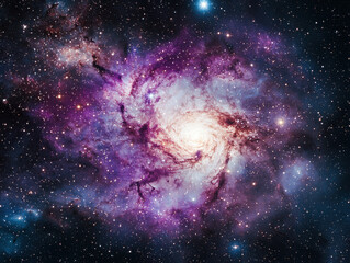 Obraz premium vibrant purple nebula swirls in star filled galaxy