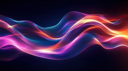 Dynamic Neon Wave Design with Abstract Fluid Motion and Vibrant Colors