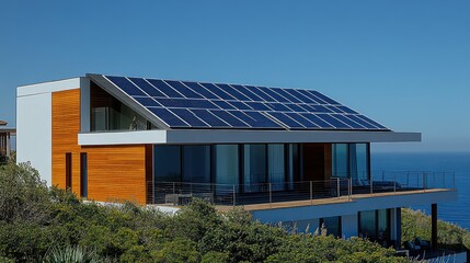 Coastal solar home energy ocean view