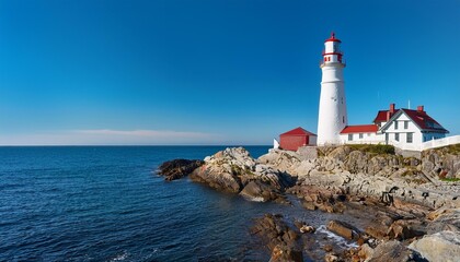 Naklejka premium lighthouse on the coast of maine