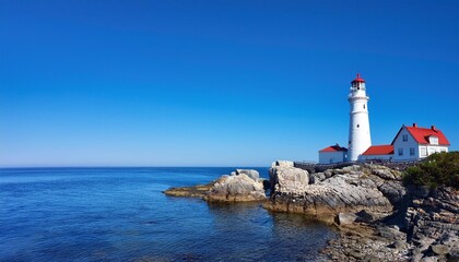 lighthouse on the coast of the mediterranean sea
